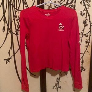 Hollister Women’s T Shirt Embroidered Flowers W/Logo & Stitched W/Letters